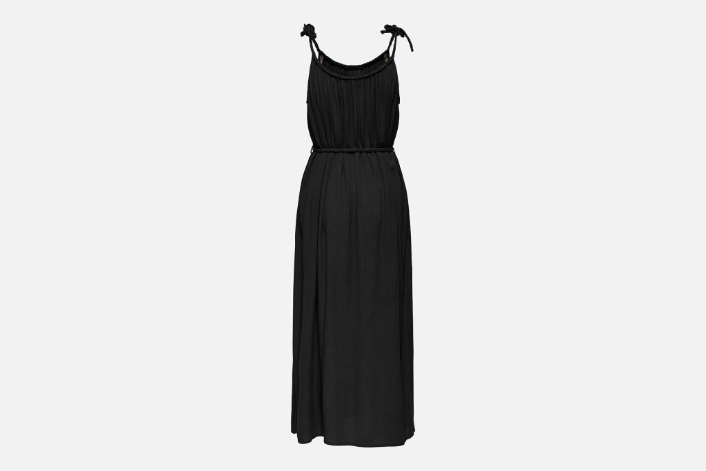 JDYLIVA LIFE STRAP MAXI DRESS BLACK WHITE EMB