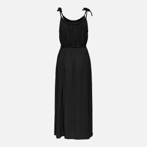 JDYLIVA LIFE STRAP MAXI DRESS BLACK WHITE EMB - Image 2