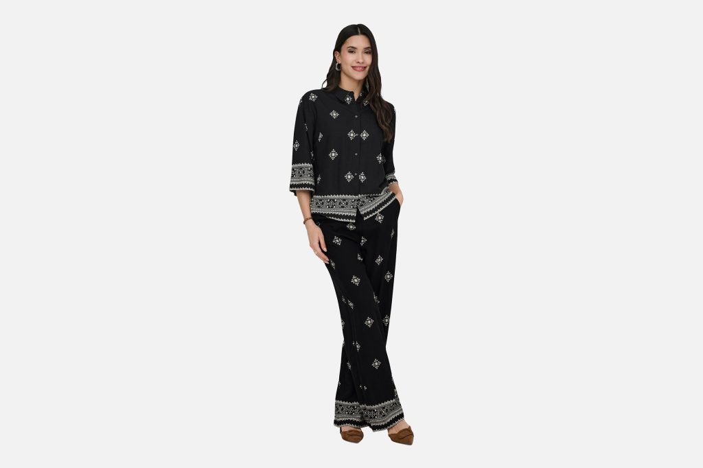 JDYMAGGIE LIFE MW WIDE PANT BLACK PRISTINE