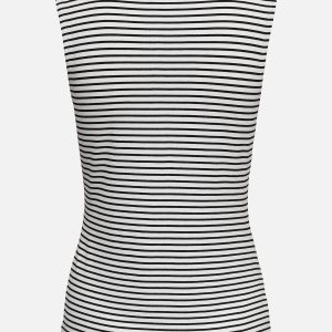 JDYSISSY SL PLACKET TOP CLOUD DANCER BLACK – Image 2