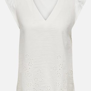 JDYYSTA LIFE SL BRODERI ANGL TOP CLOUD DANCER – Image 1