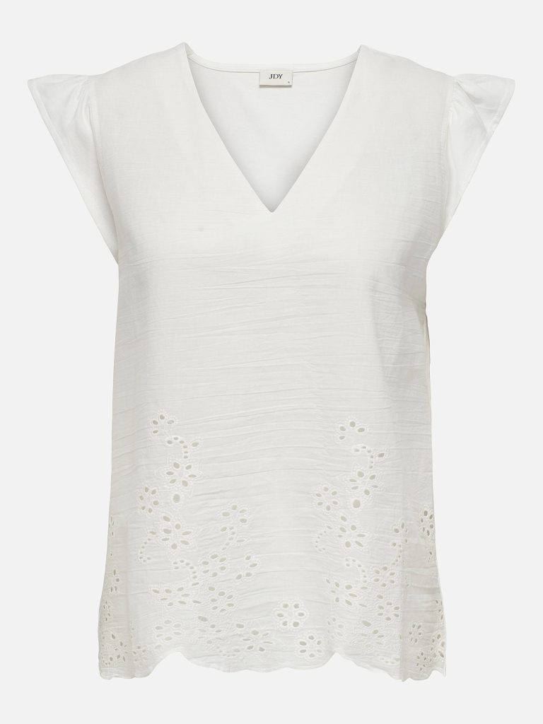 JDYYSTA LIFE SL BRODERI ANGL TOP CLOUD DANCER
