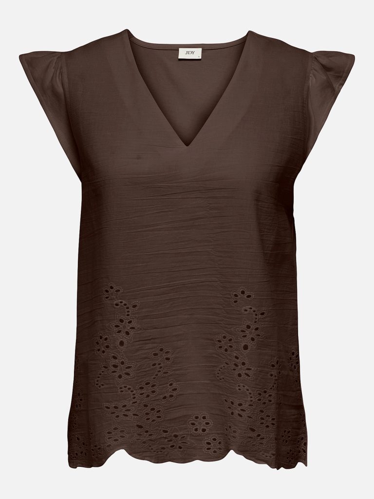 JDYYSTA LIFE SL BRODERI ANGL TOP CHICORY COFFEE