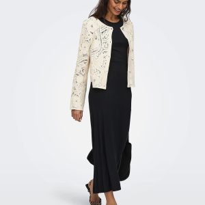 JDYZANKA LS CROCHET CARDIGAN CLOUD DANCER - Image 3