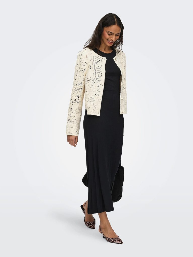 JDYZANKA LS CROCHET CARDIGAN CLOUD DANCER