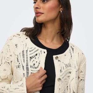 JDYZANKA LS CROCHET CARDIGAN CLOUD DANCER - Image 5