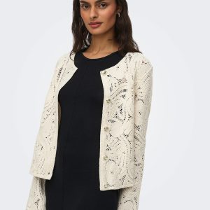 JDYZANKA LS CROCHET CARDIGAN CLOUD DANCER - Image 6