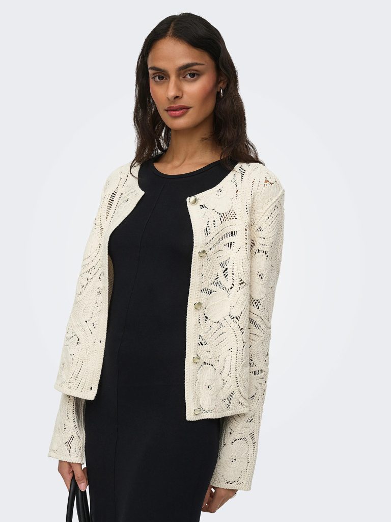 JDYZANKA LS CROCHET CARDIGAN CLOUD DANCER