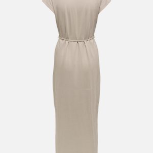 JDYROSE LIFE SS VNECK EMB DRESS CHATEAU GRAY – Image 2