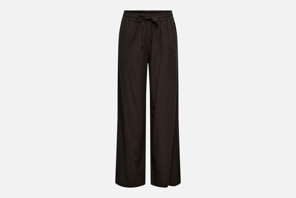 JDYSAY HW LINEN WIDE PANT CHOCOLATE