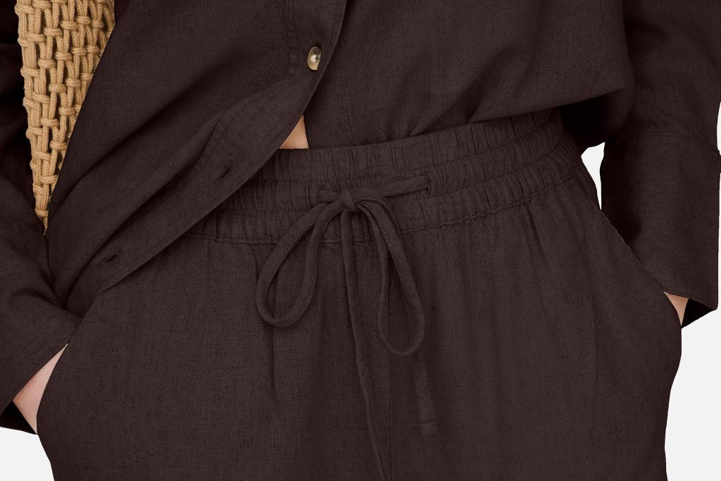 JDYSAY HW LINEN WIDE PANT CHOCOLATE