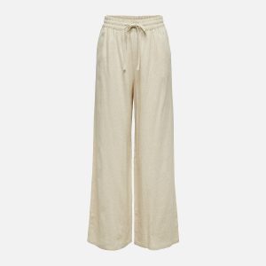 JDYSAY HW LINEN WIDE PANT WVN OATMEAL L32 – Image 1