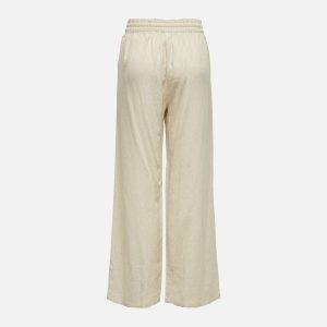 JDYSAY HW LINEN WIDE PANT WVN OATMEAL L32 – Image 2