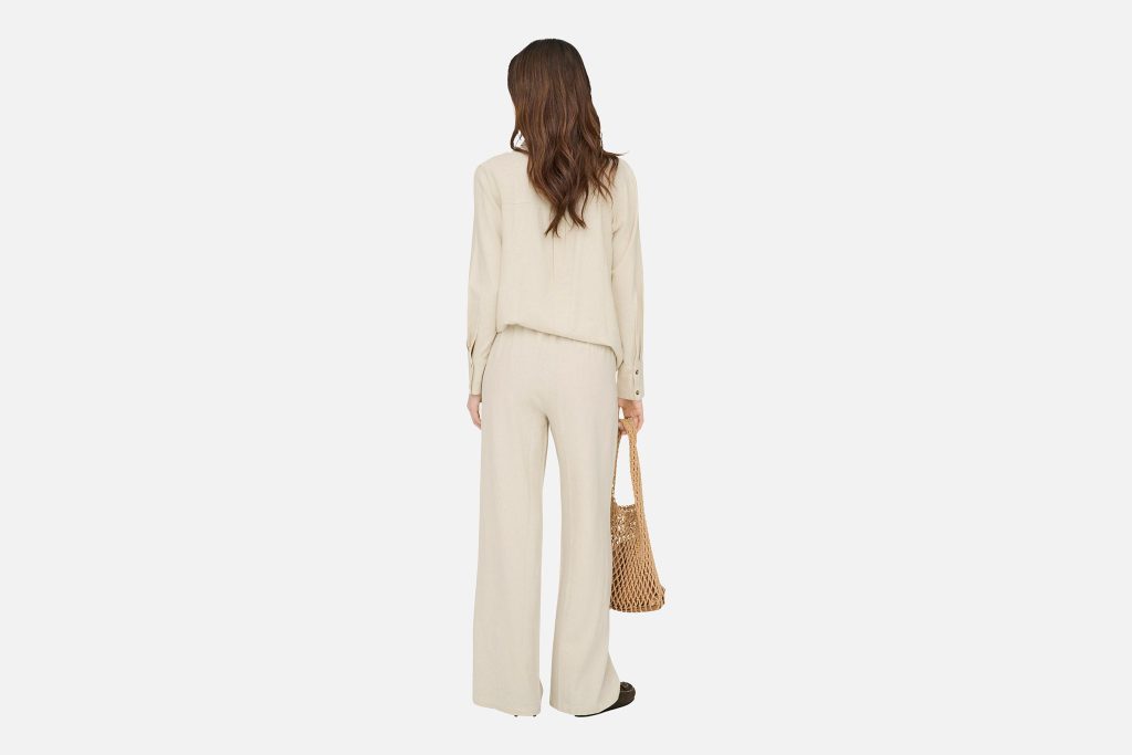 JDYSAY HW LINEN WIDE PANT WVN OATMEAL L32