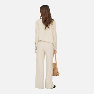 JDYSAY HW LINEN WIDE PANT WVN OATMEAL L32 – Image 4