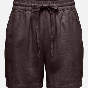 JDYSAY HW LINEN STRING SHORTS CHOCOLATE TORTE - Image 1