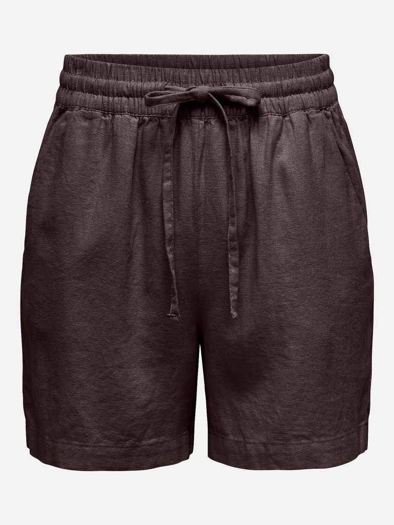 JDYSAY HW LINEN STRING SHORTS CHOCOLATE TORTE