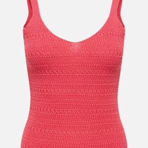JDYTROPICA SL VNECK TOP CALYPSO CORAL – Image 1