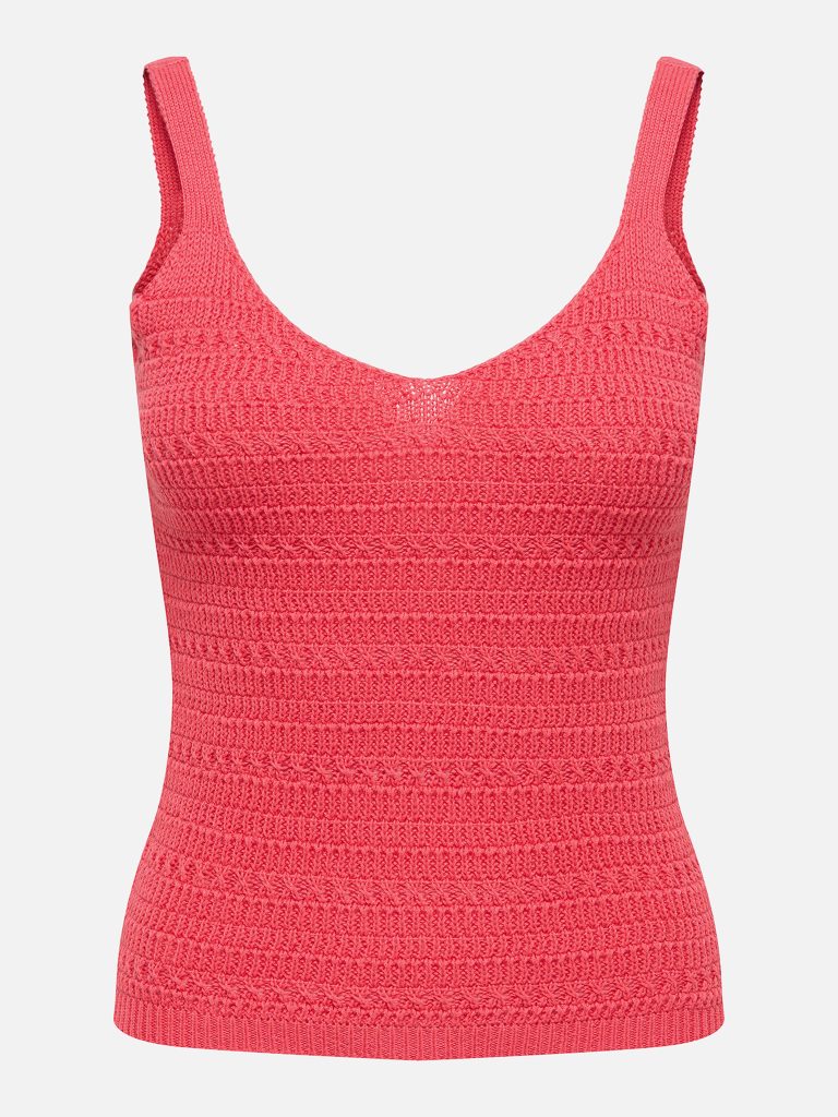 JDYTROPICA SL VNECK TOP CALYPSO CORAL