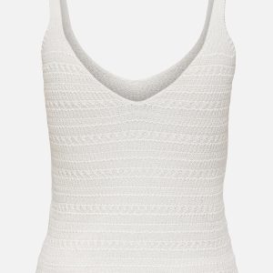 JDYTROPICA SL VNECK TOP KNT CLOUD DANCER - Image 2
