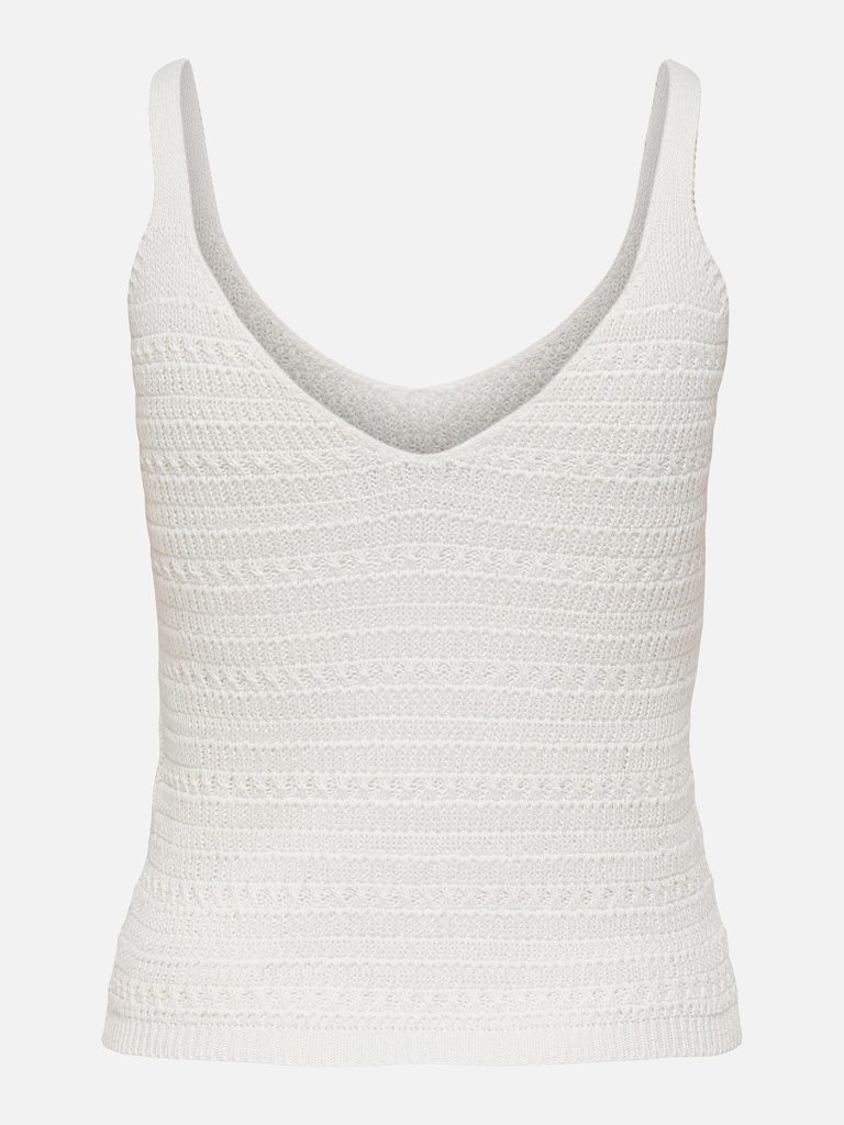 JDYTROPICA SL VNECK TOP KNT CLOUD DANCER