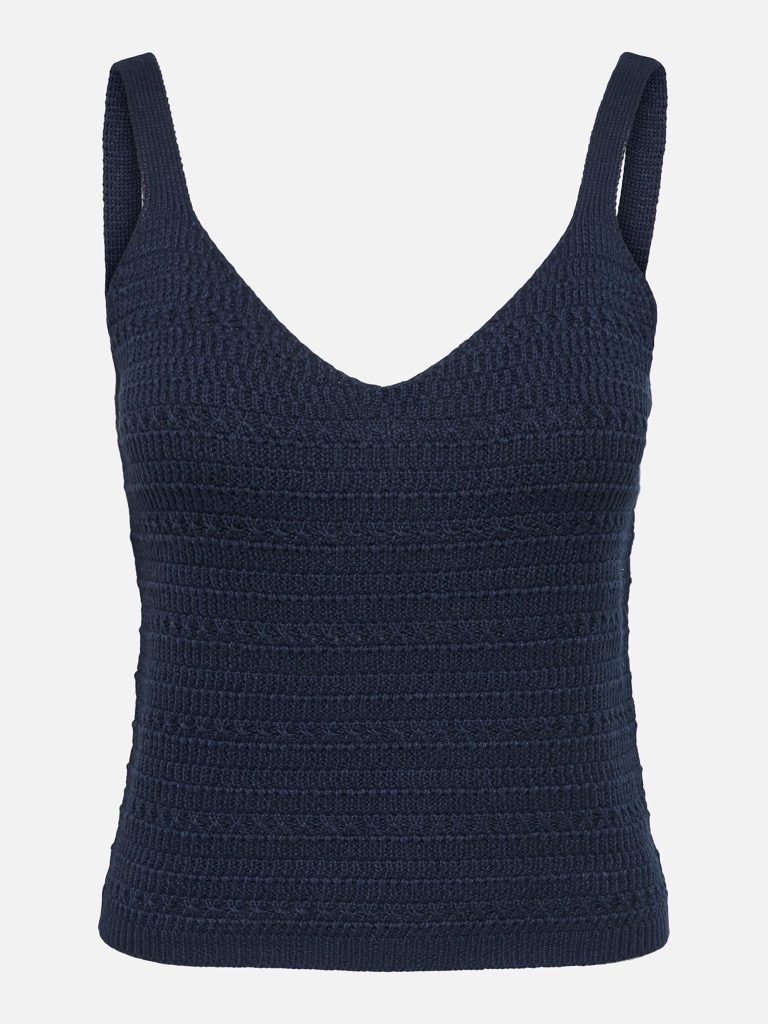JDYTROPICA SL VNECK TOP KNT BLACK IRIS