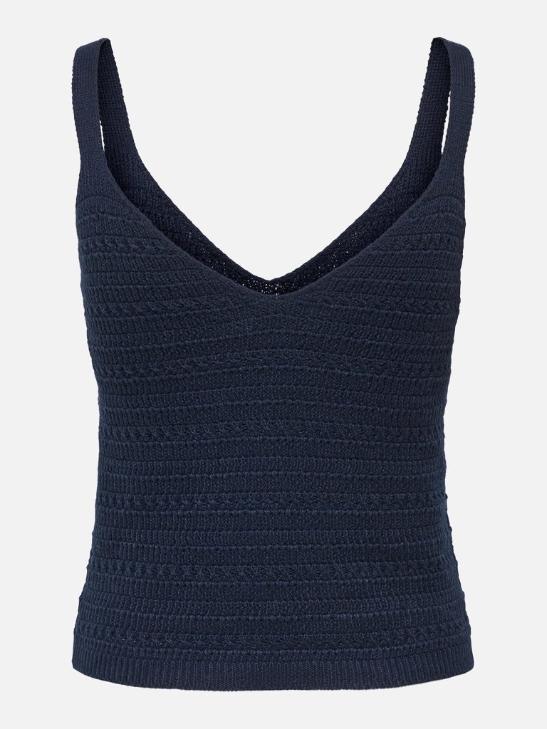 JDYTROPICA SL VNECK TOP KNT BLACK IRIS