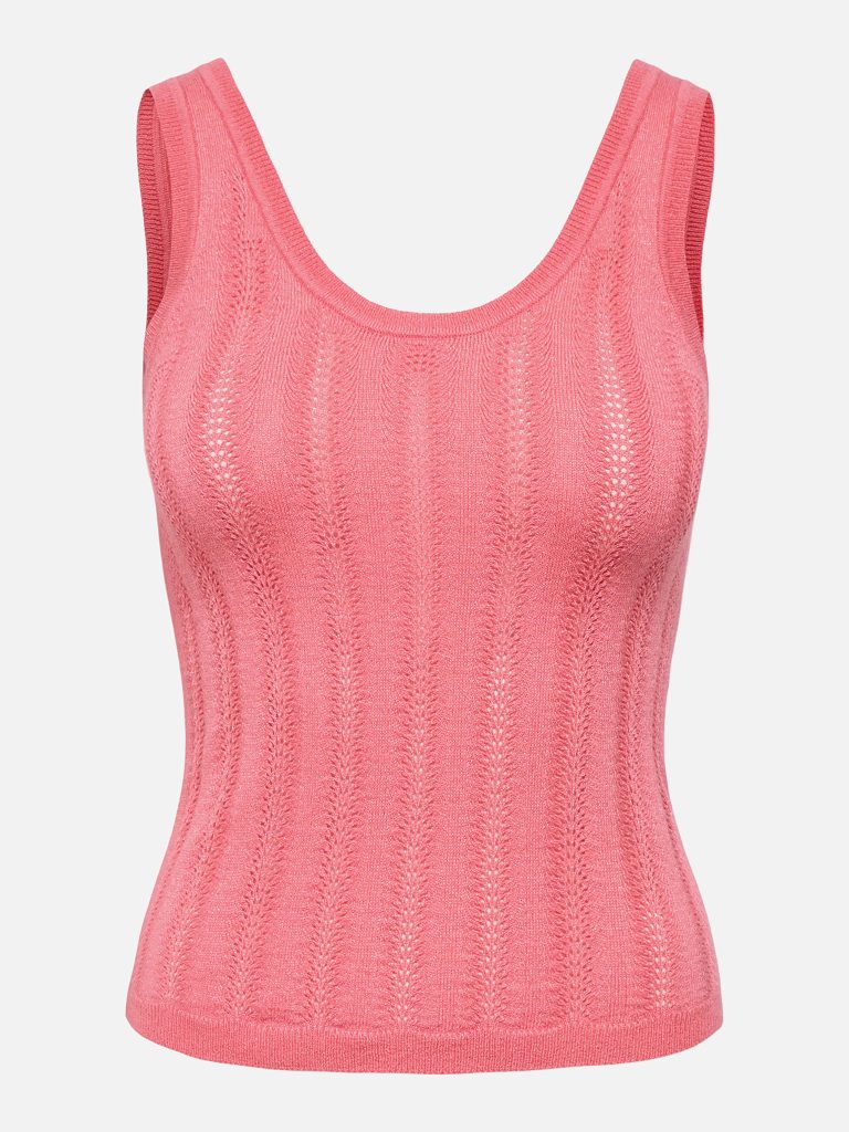 JDYBEAUTY SL GLITTER STRUC TOP KNT CALYPSO CORAL