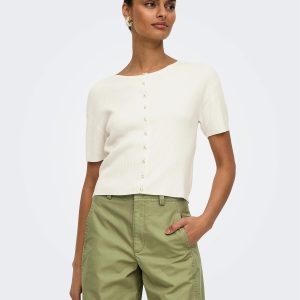 JDYGABY 24 ONECK PEARL CARDIGAN CLOUD DANCER - Image 4