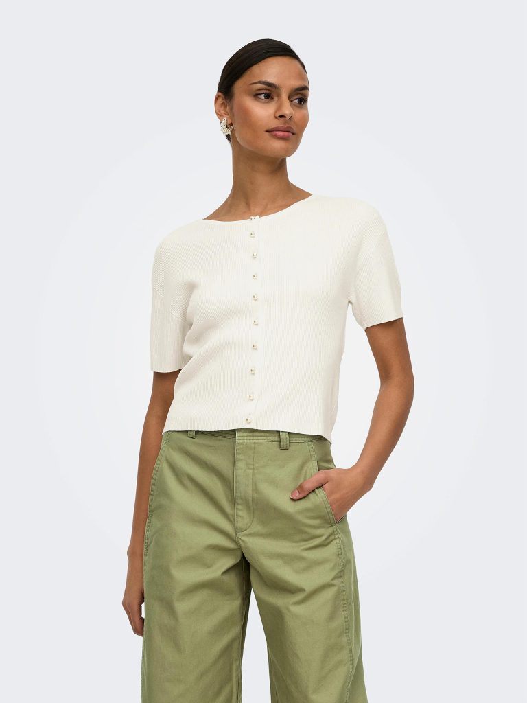 JDYGABY 24 ONECK PEARL CARDIGAN CLOUD DANCER