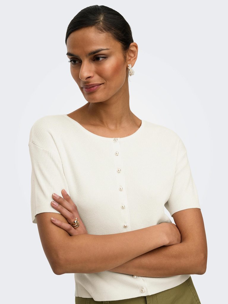 JDYGABY 24 ONECK PEARL CARDIGAN CLOUD DANCER
