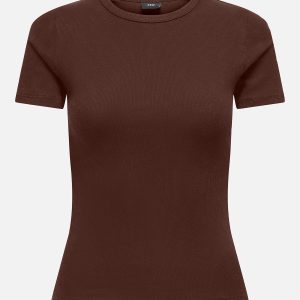 JDYLUCKY SS O NECK TOP JRS CHICORY COFFEE – Image 1