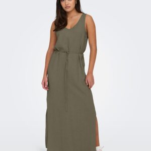 JDYSAY SL LINEN MAXI TIE DRESS KALAMATA - Image 3
