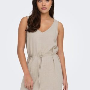 JDYSAY SL LINEN MAXI TIE DRESS OATMEAL – Image 6