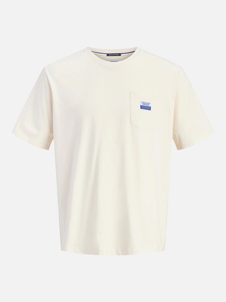 JORBAUMETTES TEE SS CREW ANTIQUE WHITE BLUE