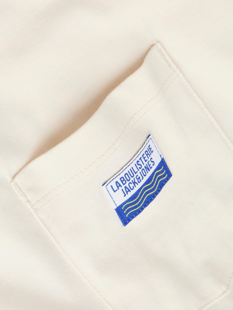 JORBAUMETTES TEE SS CREW ANTIQUE WHITE BLUE