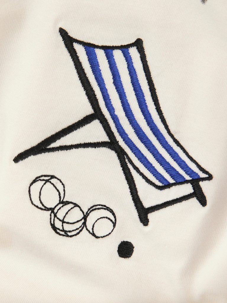 JORBAUMETTES TEE SS CREW ANTIQUE WHITE BLUE