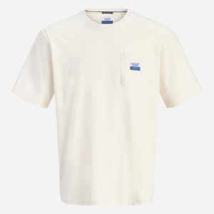 JORBAUMETTES TEE SS CREW ANTIQUE WHITE PURPLE – Image 1