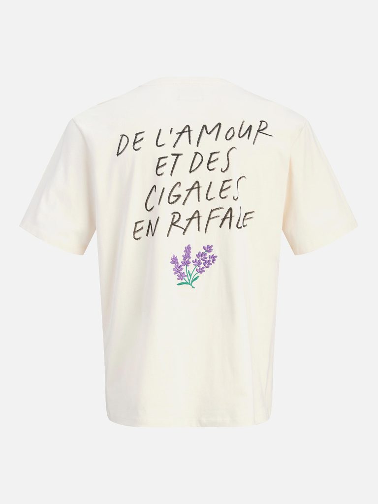 JORBAUMETTES TEE SS CREW ANTIQUE WHITE PURPLE