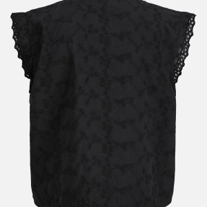 JXJADE BRODERIE SL VEST WVN BLACK - Image 2