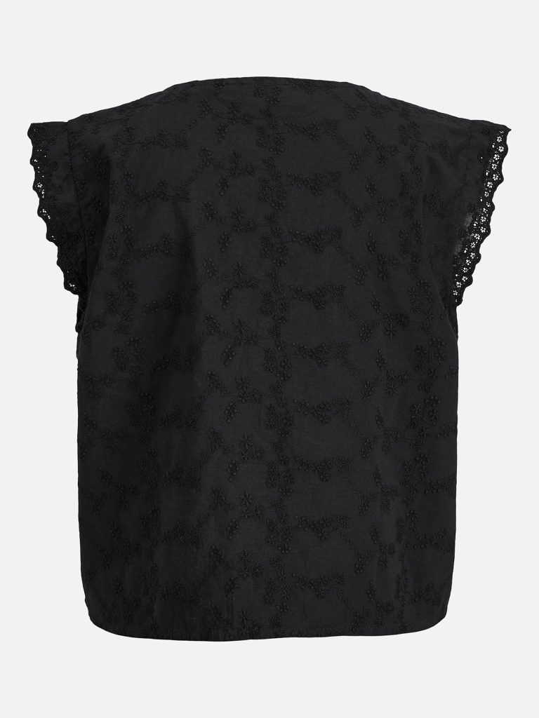 JXJADE BRODERIE SL VEST WVN BLACK