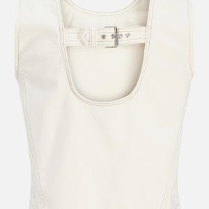 JXLIANA SL TOP DNMM OFF WHITE DENIM - Image 2