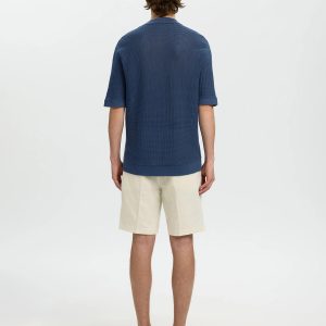 SLHSHANE SS OPEN STRUC POLO CARDIGAN SARGASSO - Image 2
