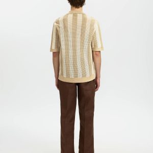 SLHSHANE SS OPEN STRUC POLO CARDIGAN BIRCH – Image 2