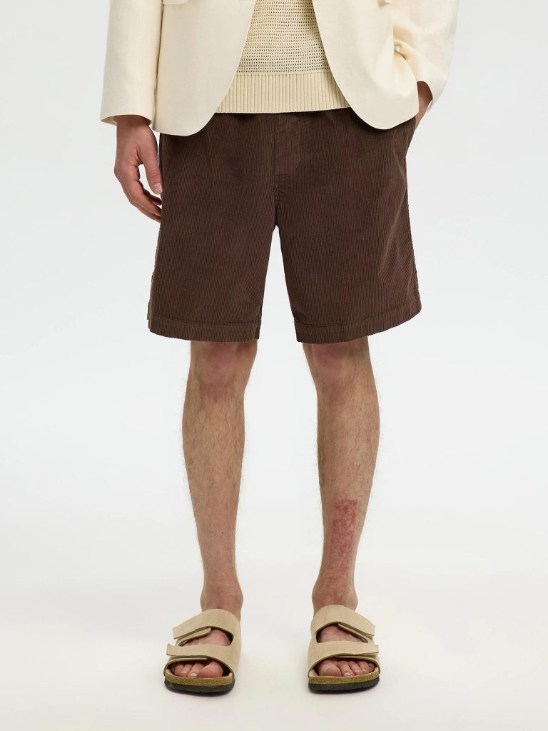 SLHREGULARJACE CORDUROY SHORTS BRACKEN