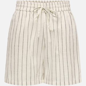 ONLTIZANA STRIPE STRING SHORTS SILVER LINING - Image 1