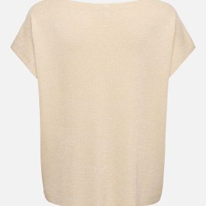 ONLSHINA SS GLITTER VNECK BIRCH GOLD – Image 2