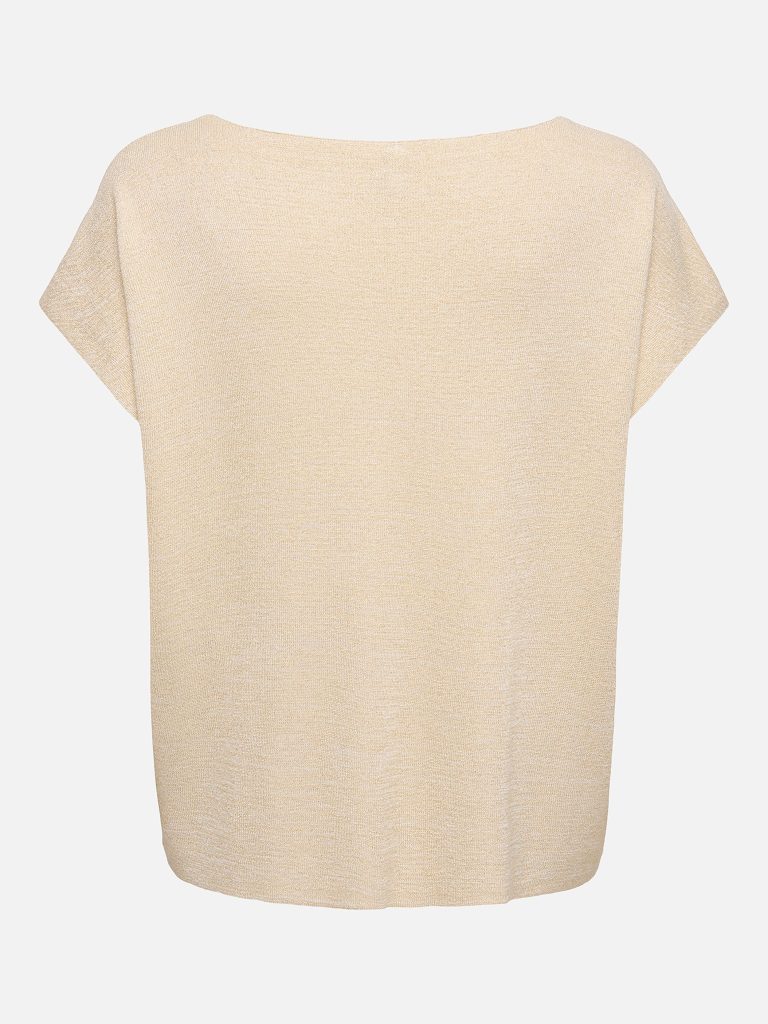 ONLSHINA SS GLITTER VNECK BIRCH GOLD
