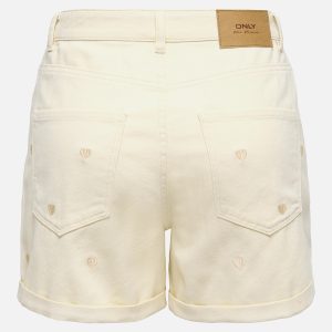 ONLVEGA HW EMBROIDERY DNM SHORTS ECRU - Image 2