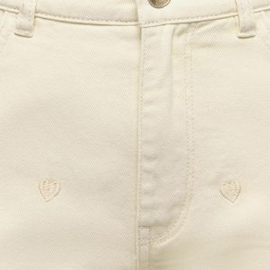 ONLVEGA HW EMBROIDERY DNM SHORTS ECRU - Image 3